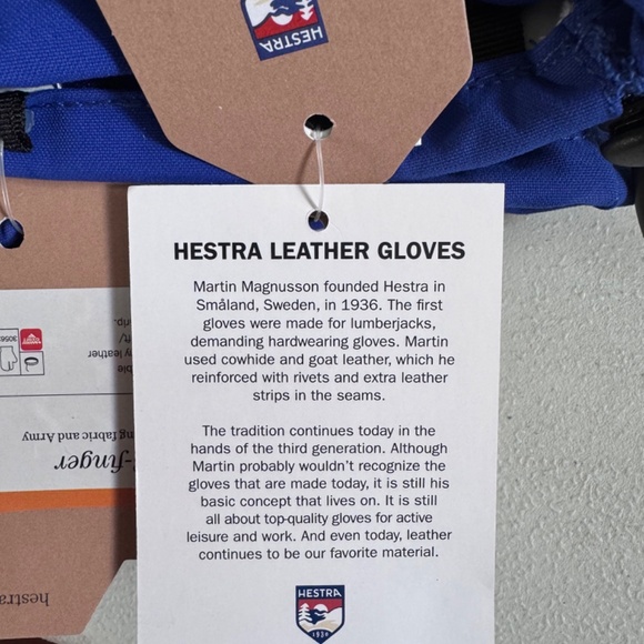 Hestra Army Leather Heli Ski Jr. Mitt Royal Blue Youth Size 5 NWT - Picture 2 of 5
